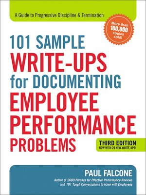 cover image of 101 Sample Write-Ups for Documenting Employee Performance Problems